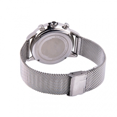 OEM Luxus Silber Leder wasserdicht Mann Edelstahl Armbanduhr